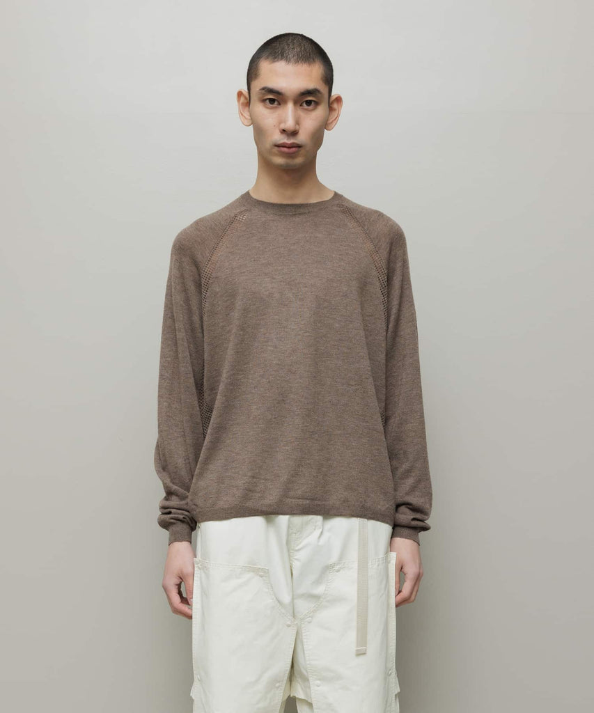 VENTILATION MESH CREW SWEATER