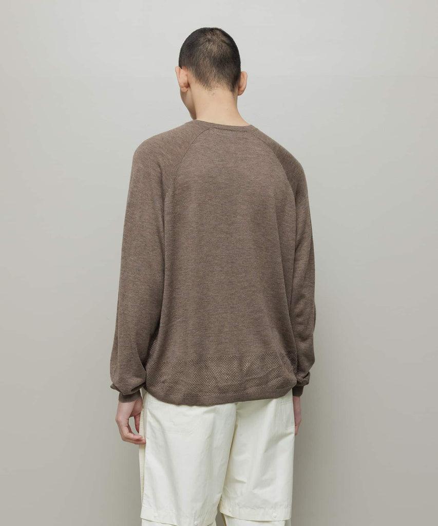 VENTILATION MESH CREW SWEATER