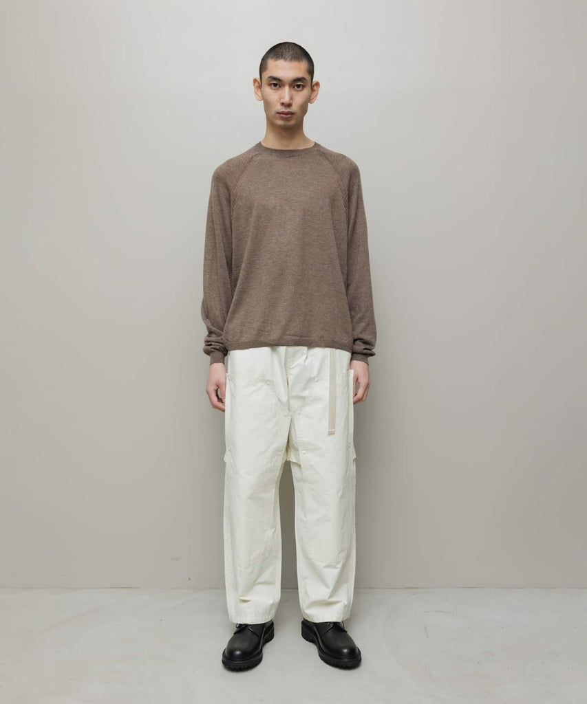 VENTILATION MESH CREW SWEATER