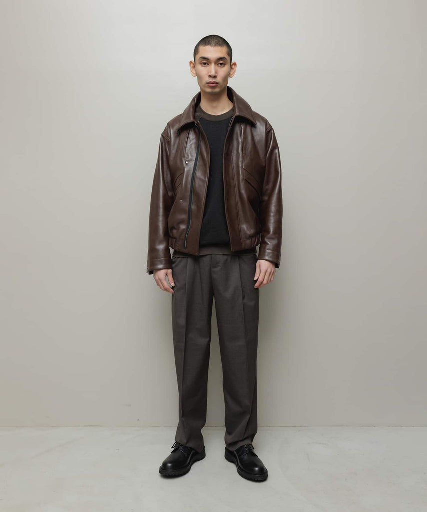 LEATHER FLIGHT BOMBER JACKET