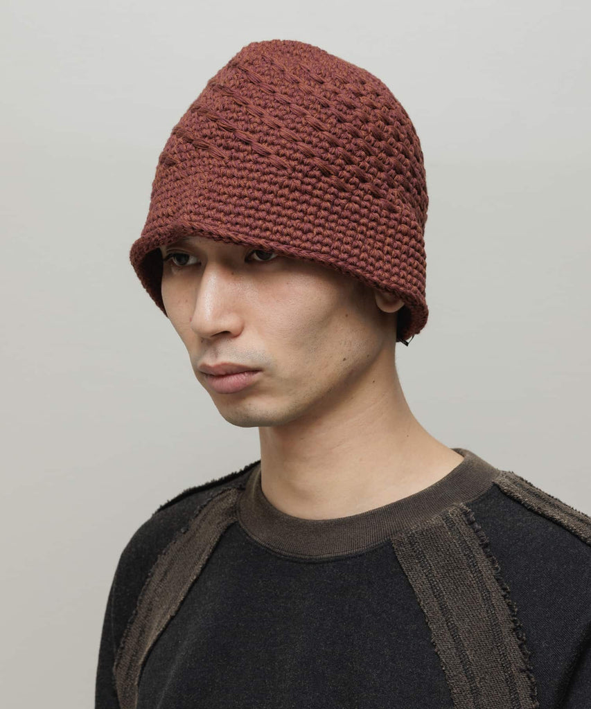 MIXED HAND KNIT BUCKET HAT