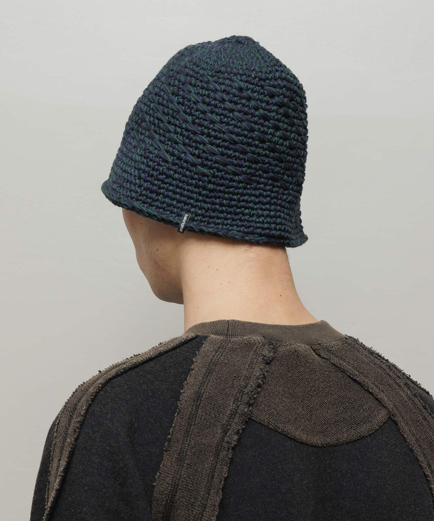 MIXED HAND KNIT BUCKET HAT