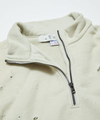 BAL / RUSSELL DISTRESSED ATHLETIC HEAVY COTTON HALF ZIP