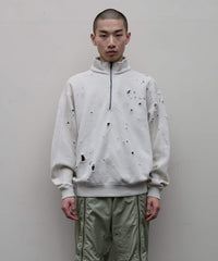 BAL / RUSSELL DISTRESSED ATHLETIC HEAVY COTTON HALF ZIP