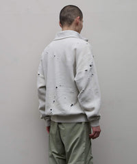 BAL / RUSSELL DISTRESSED ATHLETIC HEAVY COTTON HALF ZIP