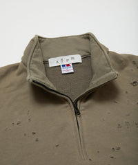 BAL / RUSSELL DISTRESSED ATHLETIC HEAVY COTTON HALF ZIP