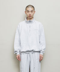 BAL / RUSSELL DISTRESSED ATHLETIC HEAVY COTTON HALF ZIP